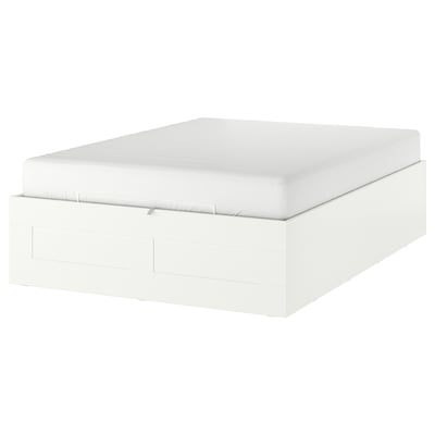 BRIMNES Cama baúl, blanco, 160x200 cm