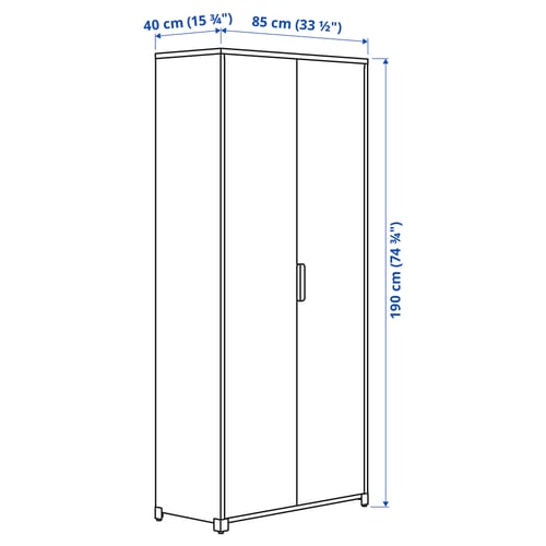 BROR Mueble con puertas, negro, 85x40x191 cm