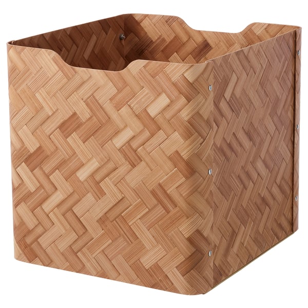 BULLIG Caja, bambú/café, 32x35x33 cm