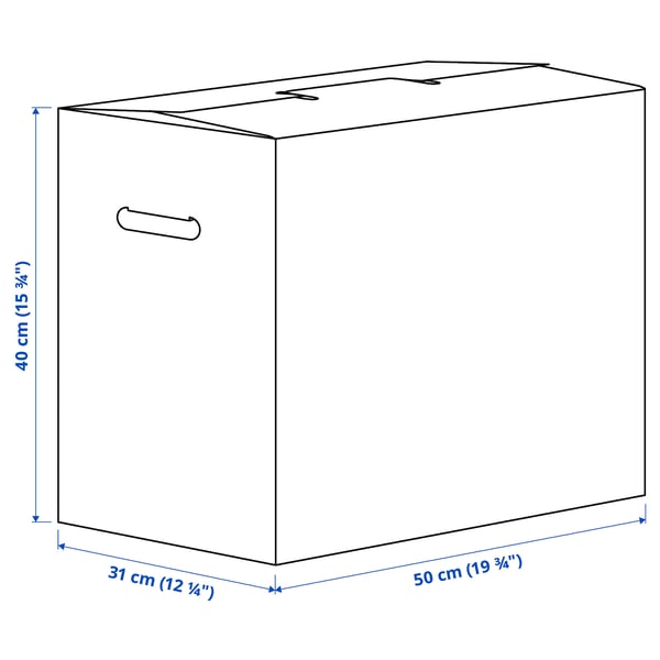 DUNDERGUBBE Caja para mudanza, café, 50x31x40 cm