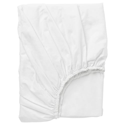 DVALA Sábana ajustable, blanco, 180x200 cm
