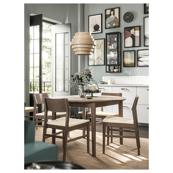 DYKARKLOCKA Pantalla para lámpara de techo, Chapa roble tinte blanco, 40 cm