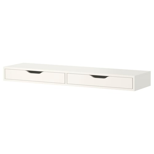 EKBY ALEX Repisa con cajones, blanco, 119x29 cm