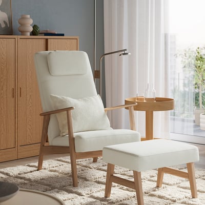 EKENÄSET Poltrona, Efecto roble/Axvall blanco hueso