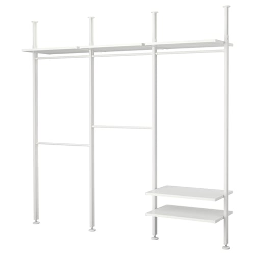 ELVARLI Combinación de clóset, blanco, 258x51x222-350 cm