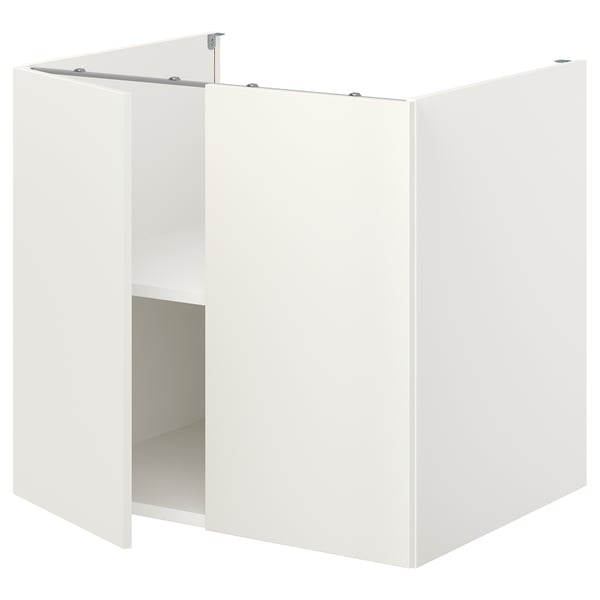 ENHET Armario bajo con repisa y puertas, blanco, 80x62x75 cm