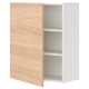 ENHET Armario pared 2 repisas/puertas, blanco/Efecto roble, 60x32x75 cm