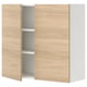 ENHET Armario pared 2 repisas/puertas, blanco/Efecto roble, 80x32x75 cm
