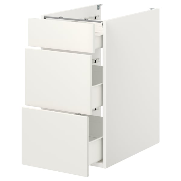 ENHET Estructura mueble inf 3 cajones, blanco, 40x62x75 cm