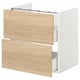 ENHET Mueble base para lavamanos, blanco/Efecto roble, 60x42x60 cm
