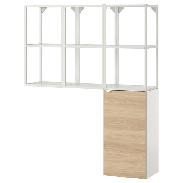 ENHET Mueble, blanco/Efecto roble, 120x32x150 cm