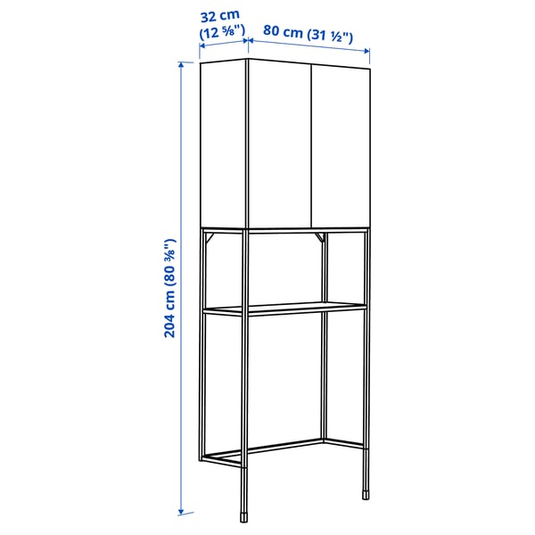 ENHET Mueble, blanco/Efecto roble, 80x32x204 cm