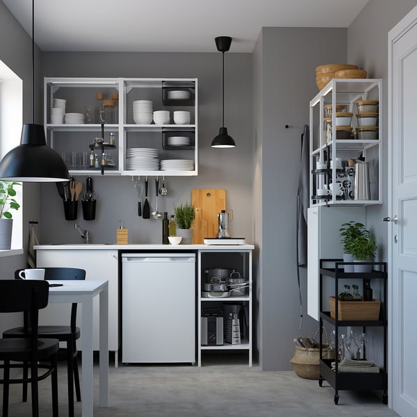 ENHET Mueble, blanco, 80x32x150 cm