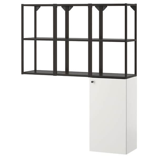 ENHET Mueble, gris oscuro/blanco, 120x32x150 cm