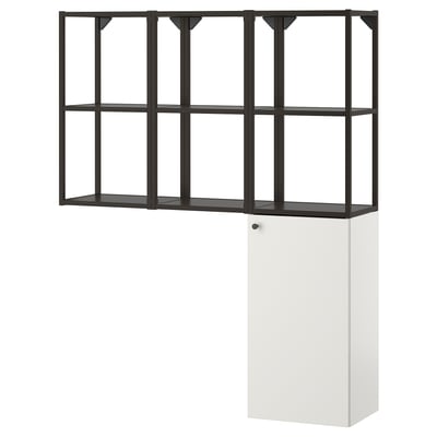 ENHET Mueble, gris oscuro/blanco, 120x32x150 cm