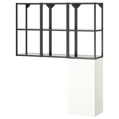 ENHET Mueble, gris oscuro/blanco, 120x32x150 cm