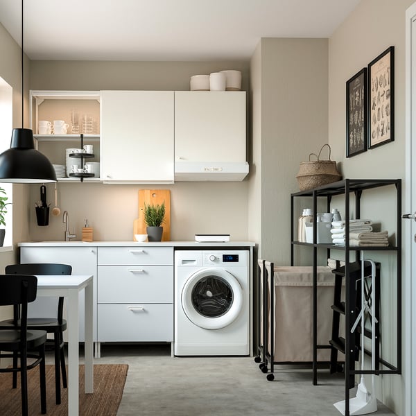 ENHET Mueble, gris oscuro, 160x30x129 cm
