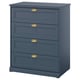 FÅGELFJÄLLET Cómoda de 4 cajones, azul grisáceo oscuro, 82x51x101 cm