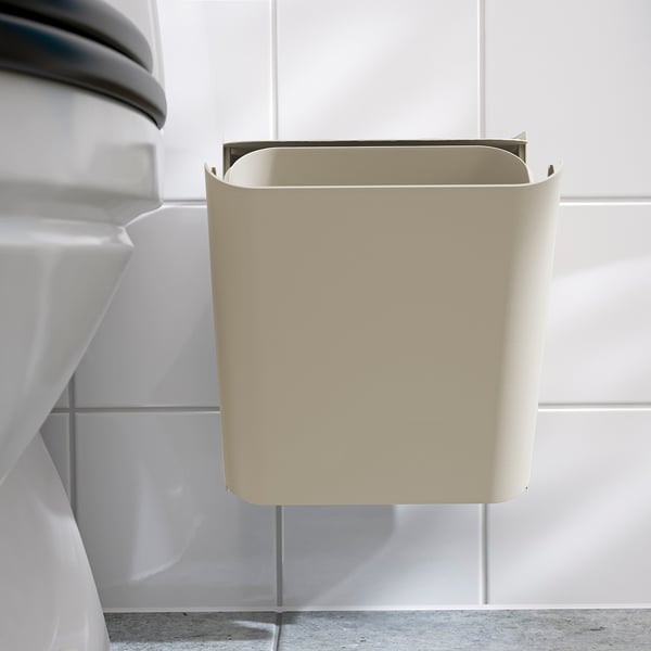 FLORSJÖN Caneca de basura, beige, 3 l