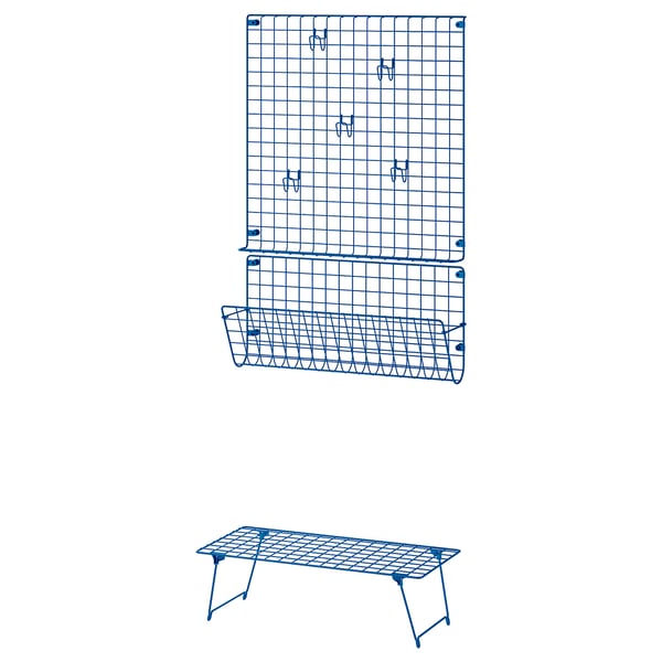 GREJIG Muebles de entrada, juego de 3, azul