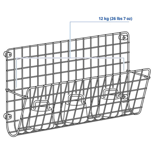 GREJIG Organizador pared, gris, 58x17x28 cm