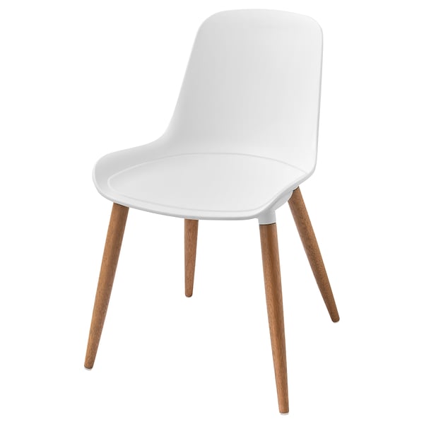 GRÖNSTA Silla, Interior / exterior blanco/café claro con madera