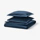 HAMPFLOCKEL Funda plumón con 2 fundas almohada, azul oscuro, 240x220/50x60 cm