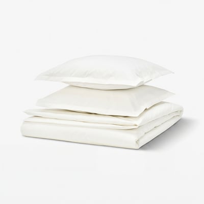 HAMPFLOCKEL Funda plumón con 2 fundas almohada, blanco, 240x220/50x60 cm