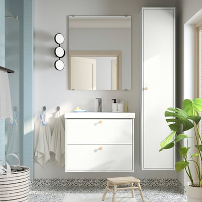 HAVBÄCK Mueble alto con puerta, blanco, 40x35x195 cm