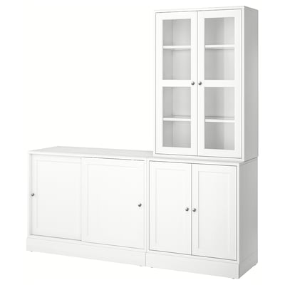 HAVSTA Combi almacenaje puertas corredizas, blanco, 202x47x212 cm