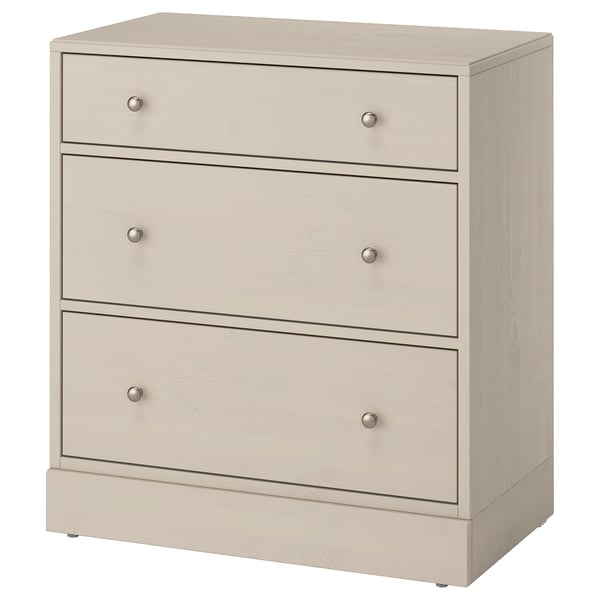 HAVSTA Cómoda de 3 cajones, beige grisáceo, 81x47x89 cm