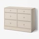 HAVSTA Cómoda de 6 cajones, beige grisáceo, 121x47x89 cm