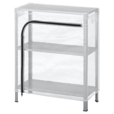 HYLLIS Estantería con funda, transparente, 60x27x74 cm