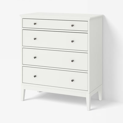 IDANÄS Cómoda de 4 cajones, blanco, 104x118 cm