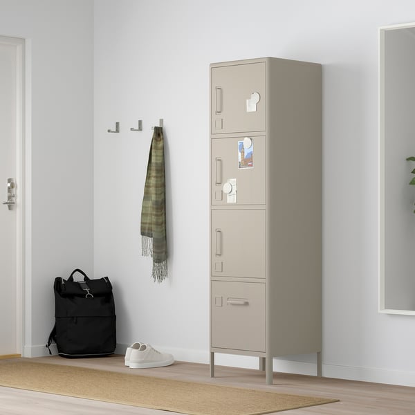 IDÅSEN Biblioteca con cajón y puertas, beige, 45x172 cm