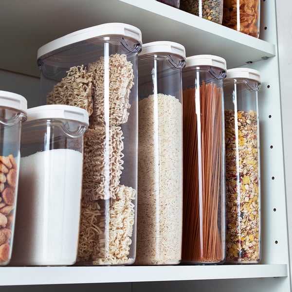 IKEA 365+ Contenedor de alimentos con tapa, transparente/blanco, 2.3 l
