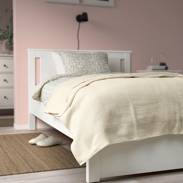 INDIRA Cubrecama, beige/algodón sin blanquear, 150x250 cm