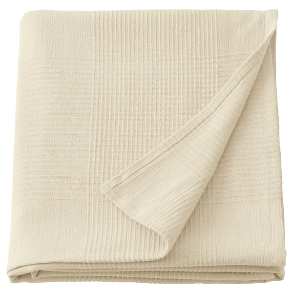 INDIRA Cubrecama, beige/algodón sin blanquear, 150x250 cm