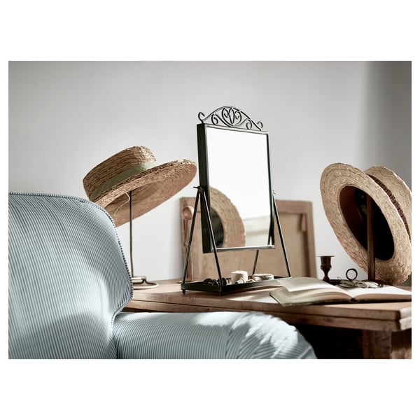 KARMSUND Espejo de mesa, negro, 27x43 cm