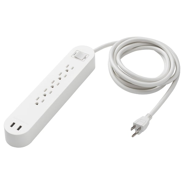 KOPPLA Multitoma 5 salidas y 2 puertos USB, blanco, 3.0 m