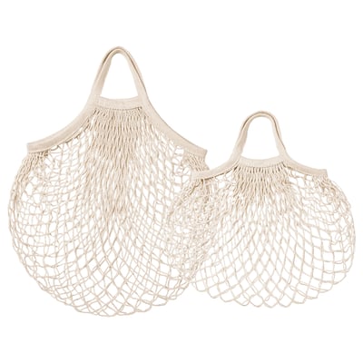 KUNGSFORS Bolsa de red, set de 2, beige
