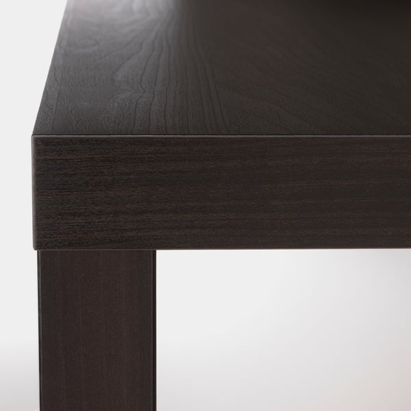 LACK Mesa auxiliar lateral, negro con café, 55x55 cm