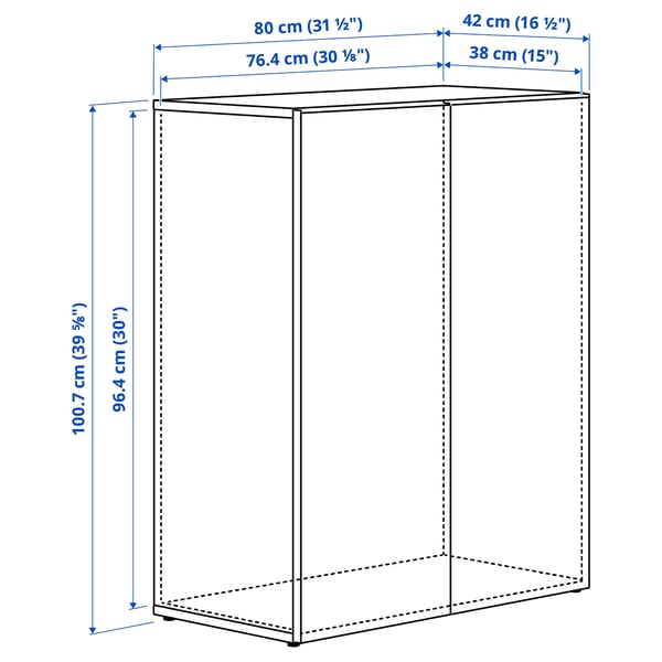 LASTARE Estructura con puertas, blanco, 80x42x100 cm