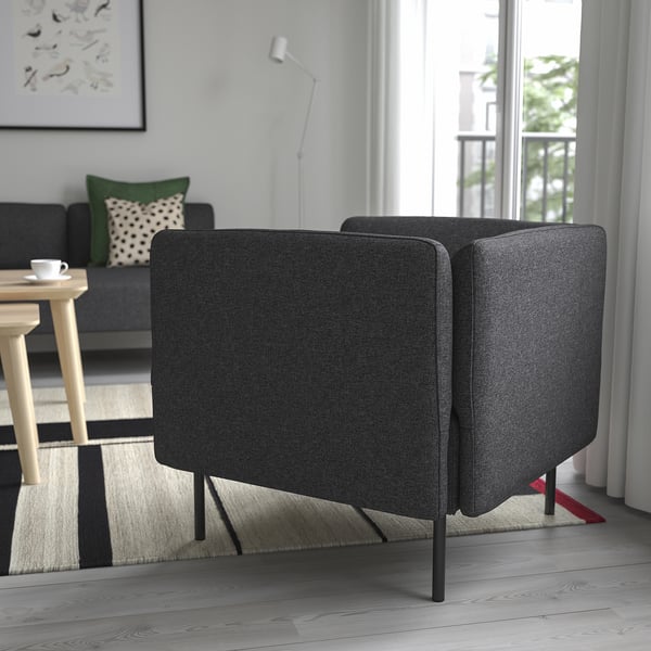 LILLEHEM Poltrona, Gunnared/gris oscuro metal