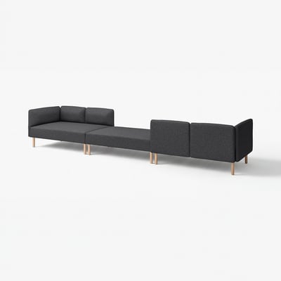 LILLEHEM Sofá modular 6 puestos, Gunnared/gris oscuro Madera