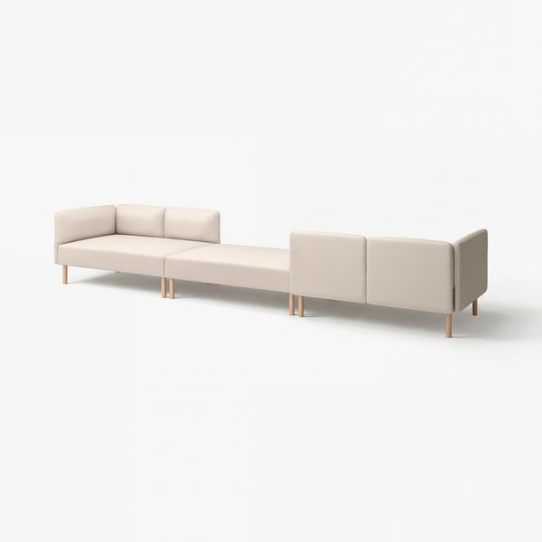 LILLEHEM Sofá modular 6 puestos, Vissle/beige Madera