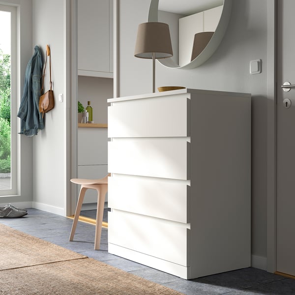 MALM Cómoda de 4 cajones, blanco, 80x100 cm