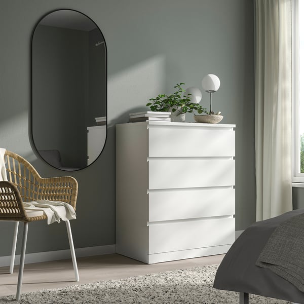 MALM Cómoda de 4 cajones, blanco, 80x100 cm