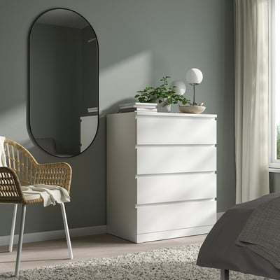 MALM Cómoda de 4 cajones, blanco, 80x100 cm