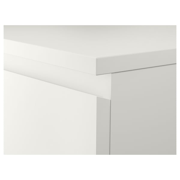MALM Cómoda de 6 cajones, blanco/Espejo, 40x123 cm